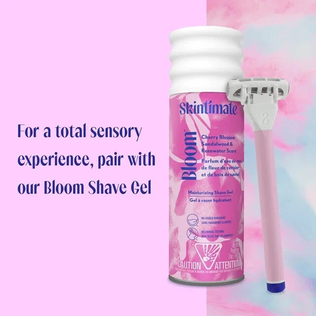 Pack of 3 - Skintimate Bloom Women's Razor Handle & Two 4 Blade Cartridges