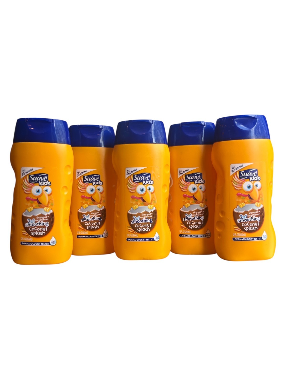 5 Pack - Suave Kids 2 in 1 Smoothing Coconut Splash Shampoo & Conditioner 12 oz