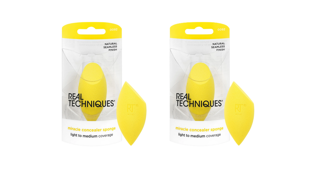 2 - Real Techniques Miracle Concealer Sponge, Makeup 1 Count, Yellow