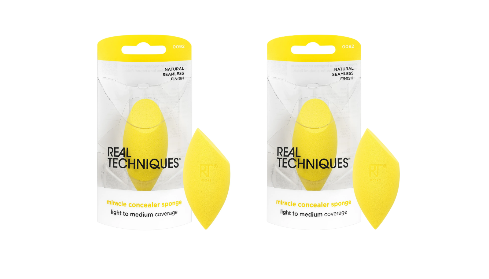2 - Real Techniques Miracle Concealer Sponge, Makeup 1 Count, Yellow