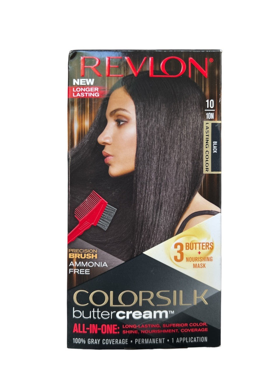 Revlon 10 10N Lasting Color Black Ammonia Free Hair Color Colorsilk Buttercream