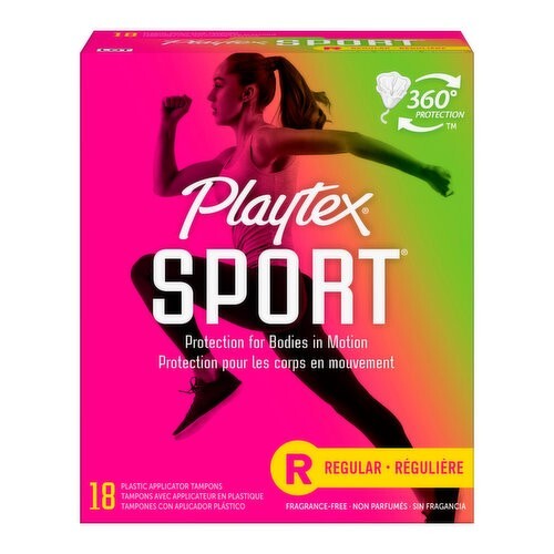 Playtex Sport Tampons with Flex-Fit Technology, Regular, Unscented, 18 ct *NEW*