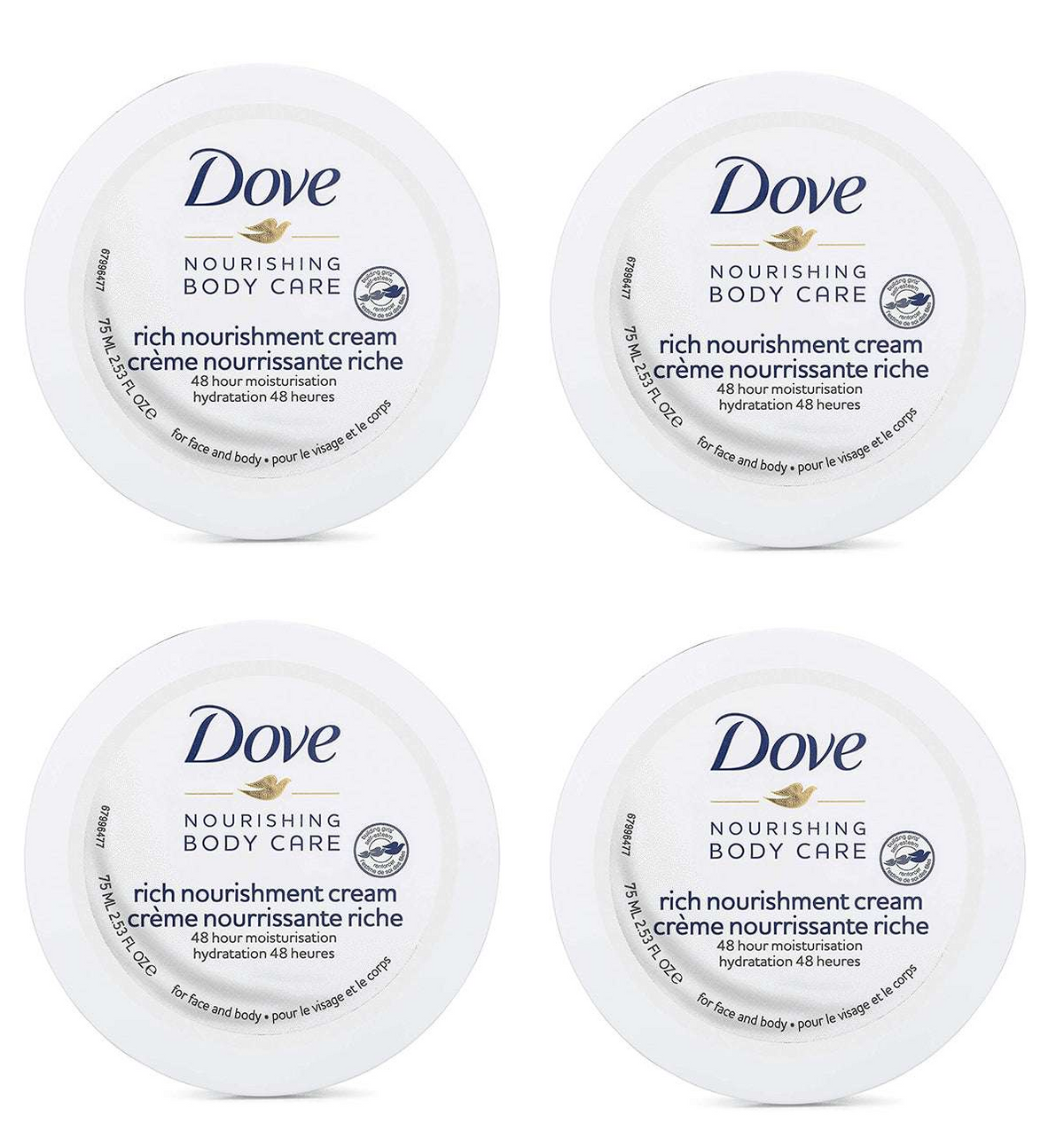 (4 Pack) Dove Intensive Cream Nourishing Care 2.53 oz *NEW*
