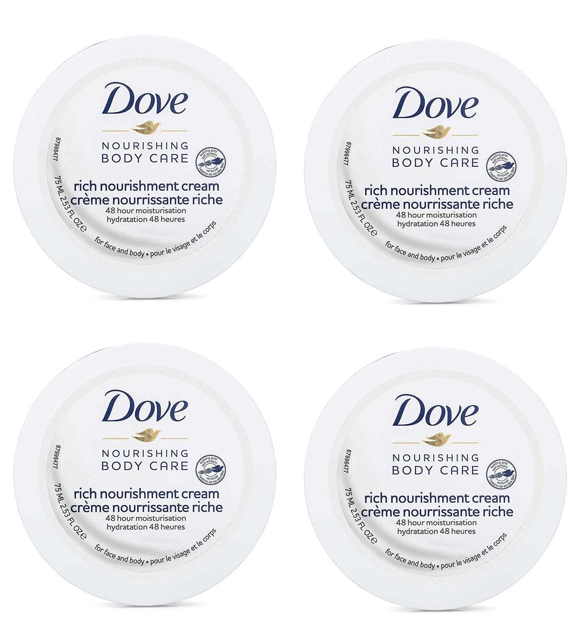 (4 Pack) Dove Intensive Cream Nourishing Care 2.53 oz *NEW*