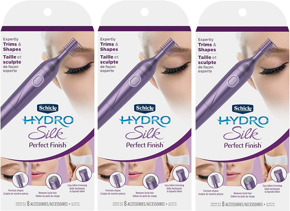(Pack of 3) Schick Hydro Silk Perfect Finish Women's Trimmer 8-In-1 Grooming