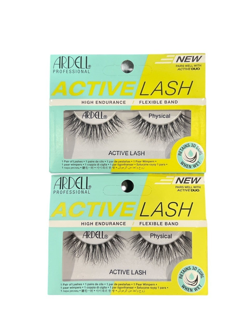 2 Pack -Ardell Active Lashes PHYSICAL - Waterproof, Natural Look False Eyelashes