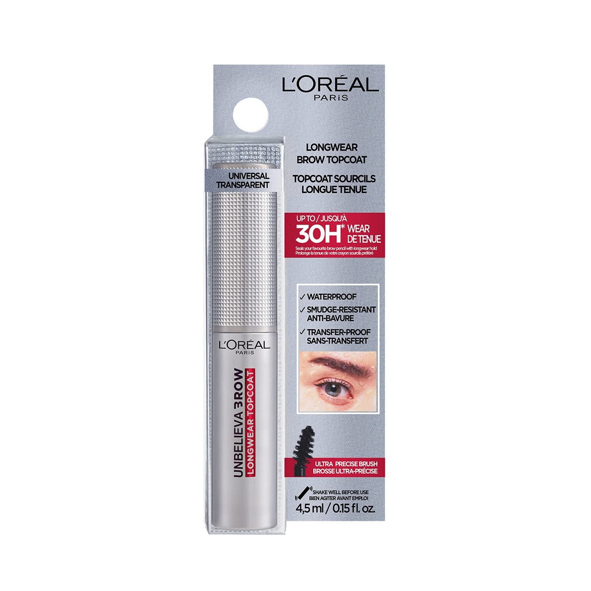 (2 PACK) L'Oreal Unbelieva-Brow Universal Transparent, 0.15 fl. oz. *NEW*