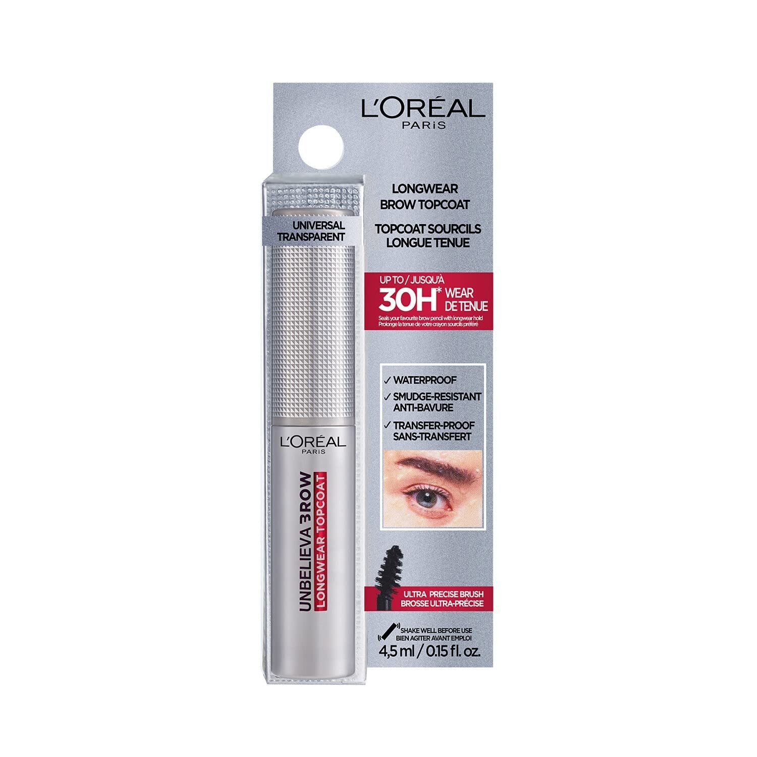 (2 PACK) L'Oreal Unbelieva-Brow Universal Transparent, 0.15 fl. oz. *NEW*