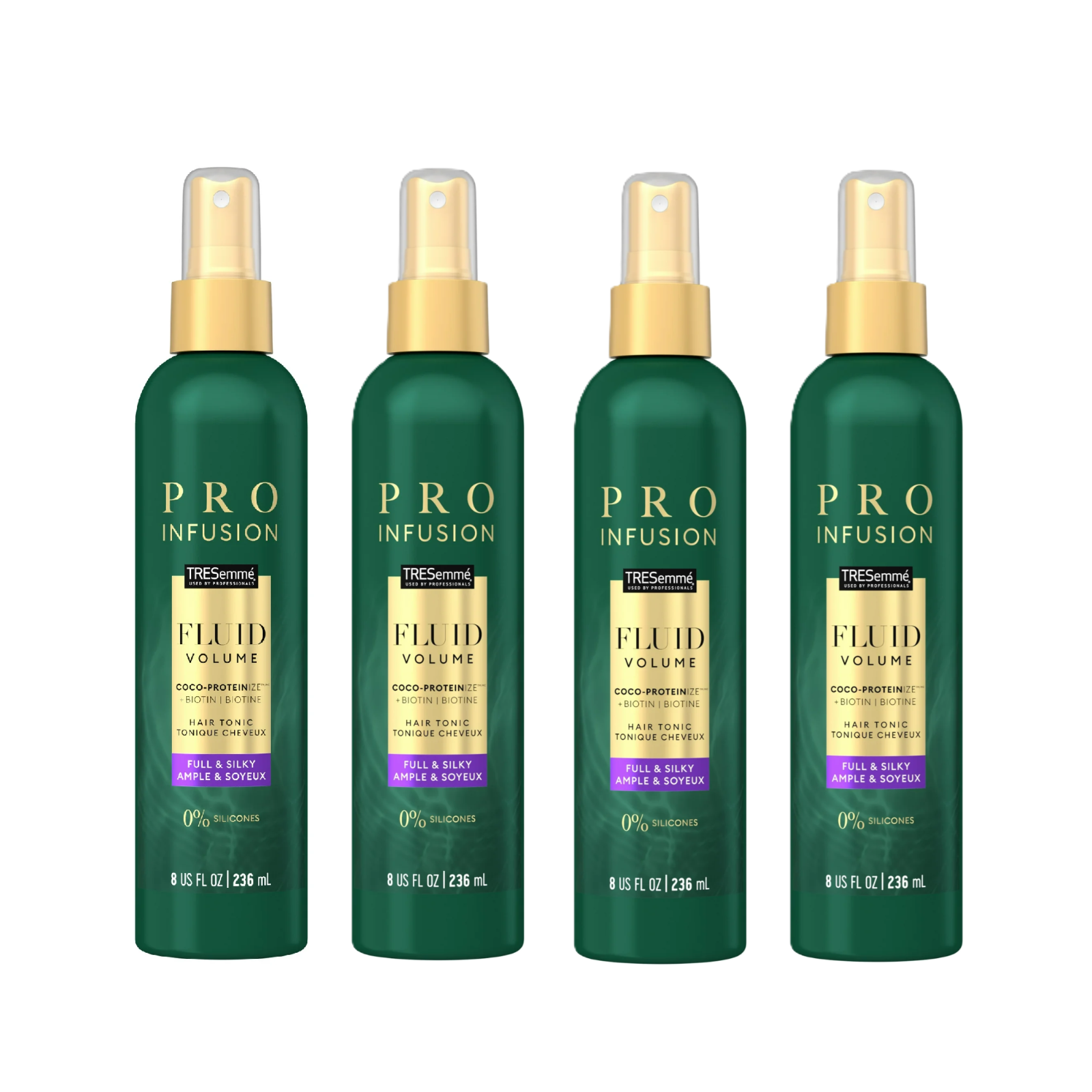 Pack of 4 Tresemme Pro Infusion Fluid Volume Full & Silky Hair Tonic Spray 8oz