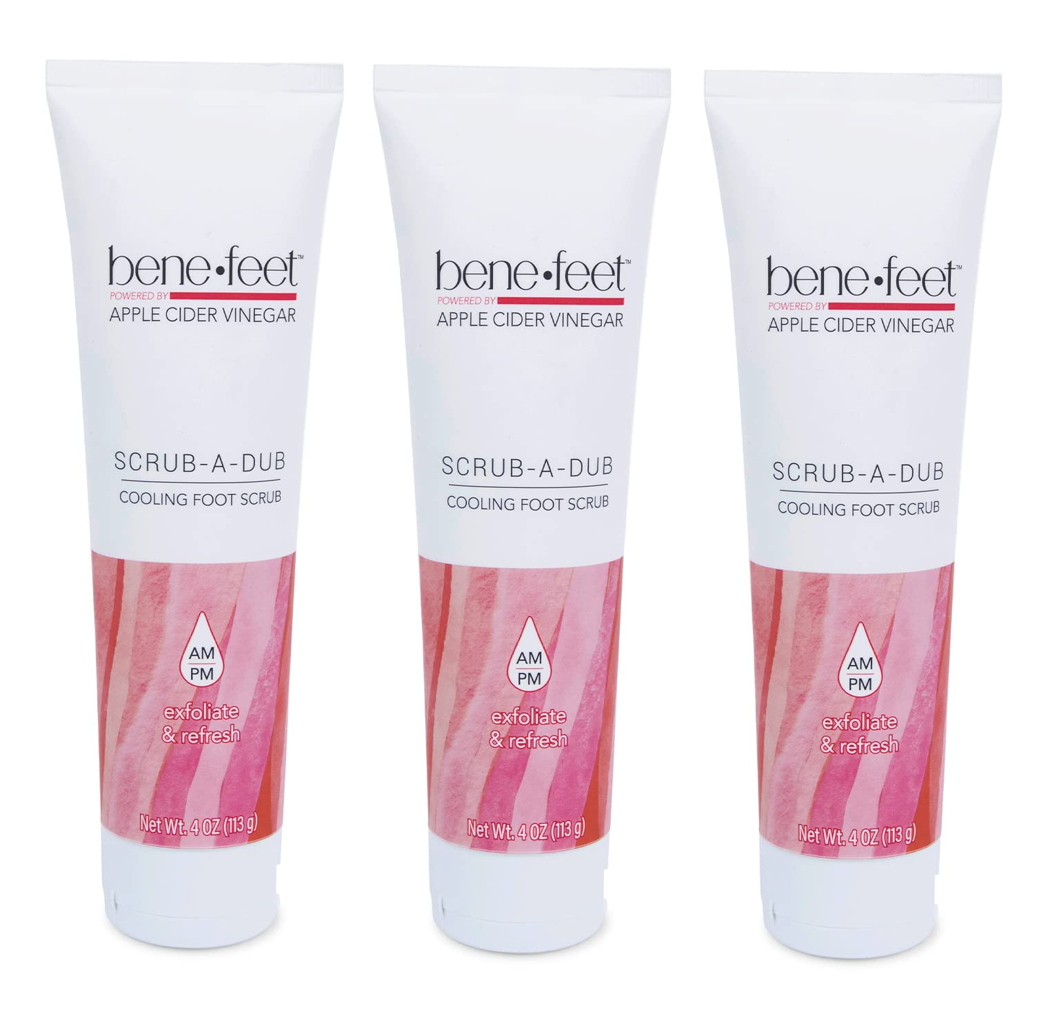 (Lot of 3) BeneFeet Treatment Apple Cider Vinegar Cooling Foot Scrub ~ 4oz Each