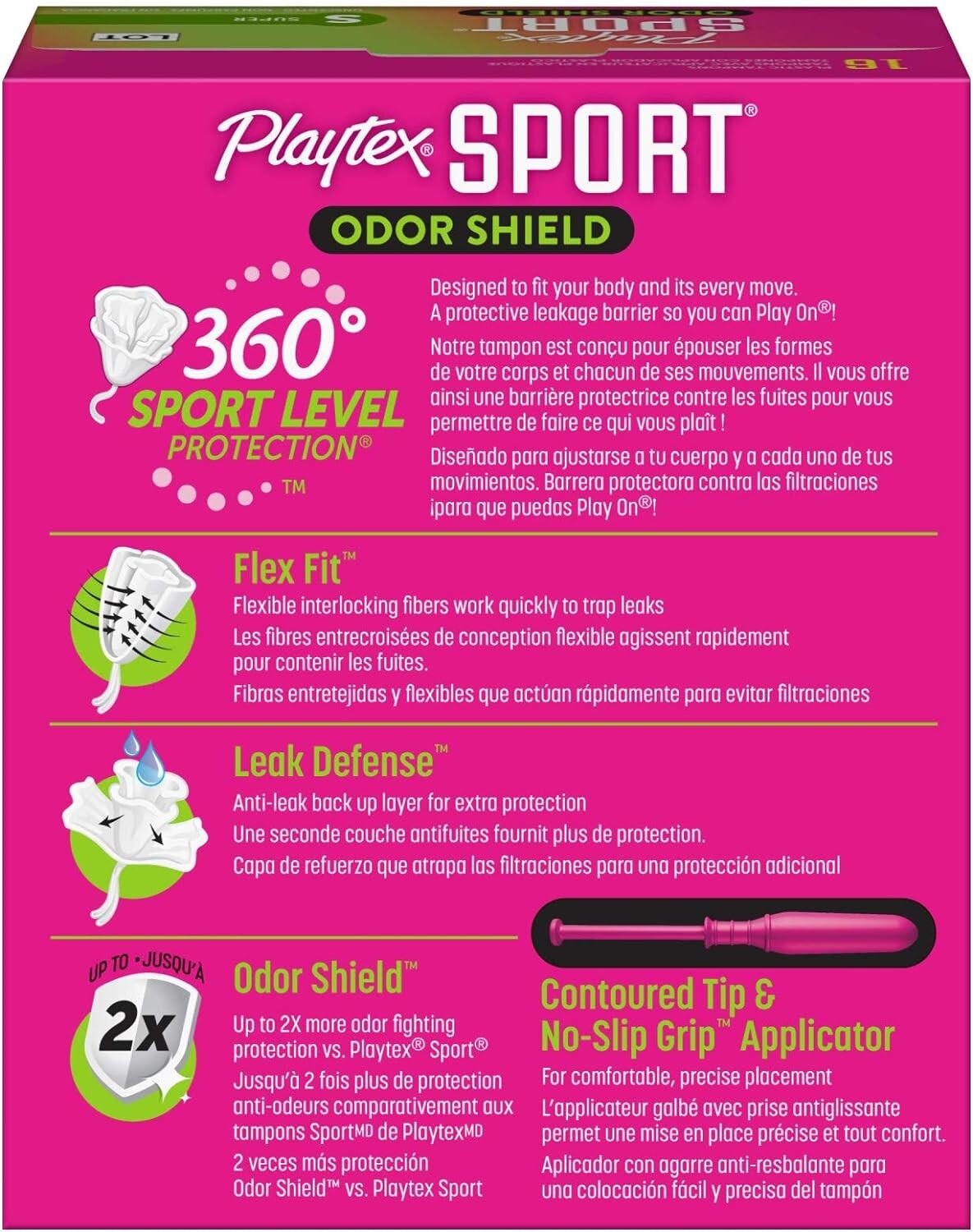 Playtex Sport Odor Shield Tampons-Regular & Super Absorbency 16 count *NEW*