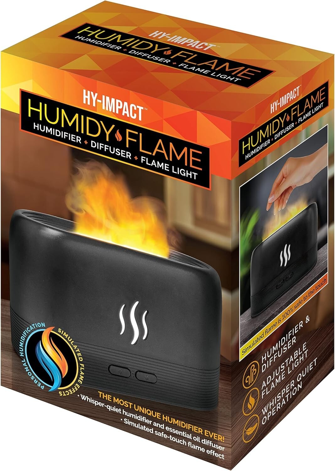 Hy-Impact Humidy Flame - Humidifier, Essential Oil Diffuser &amp; Flame Light *NEW*
