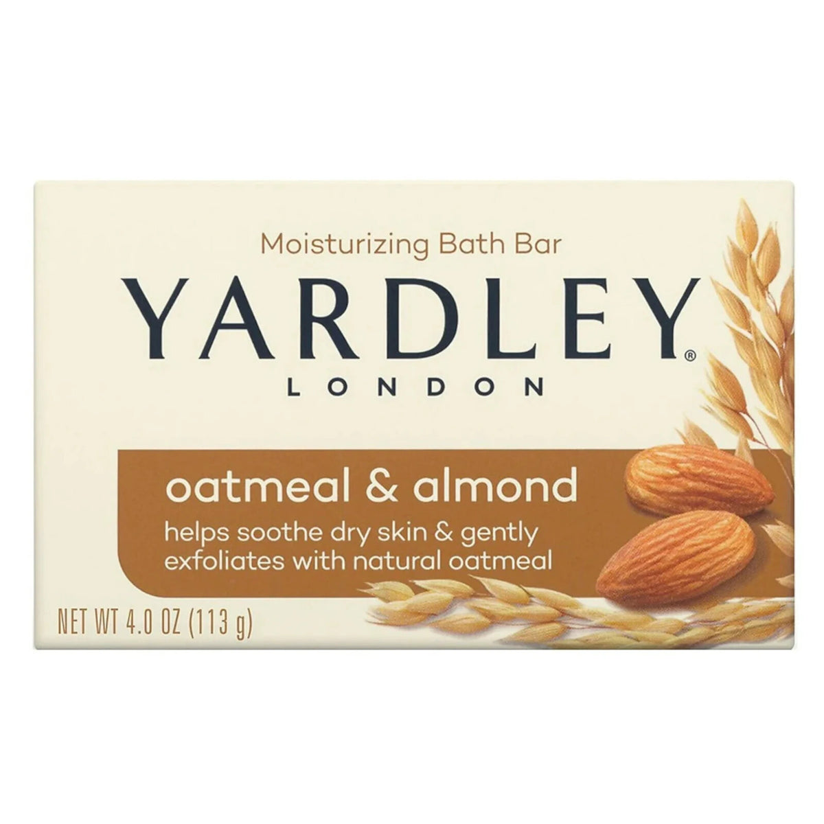 Yardley London Oatmeal &amp; Almond Naturally Moisturizing Bath Bar Soap 4.25 Oz