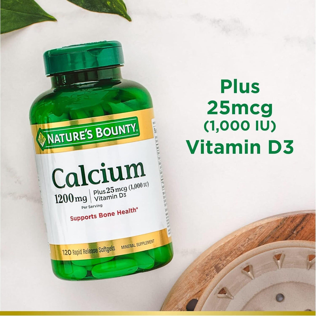Nature's Bounty Calcium Carbonate & Vitamin D, Supports Immune & Bone Health