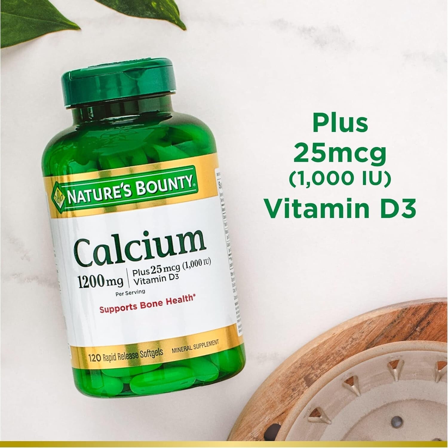 Nature's Bounty Calcium Carbonate & Vitamin D, Supports Immune & Bone Health