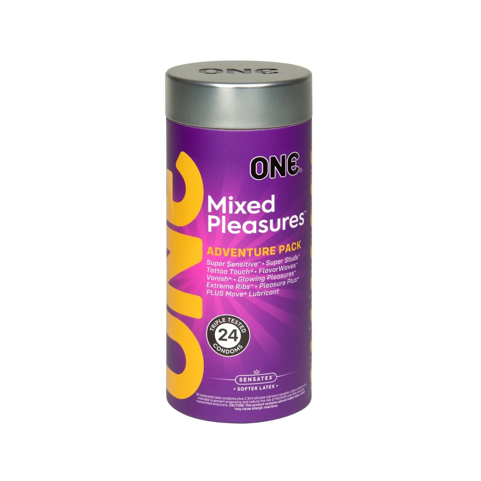 (Lot of 3) ONE Mixed Pleasures Lubricated Condoms - Softer Latex Variety Pack