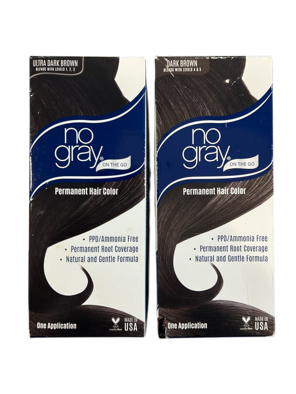 2 Pk- No Gray On The Go Root Touch Up - Ultra Dark Brown / Dark Brown **READ**