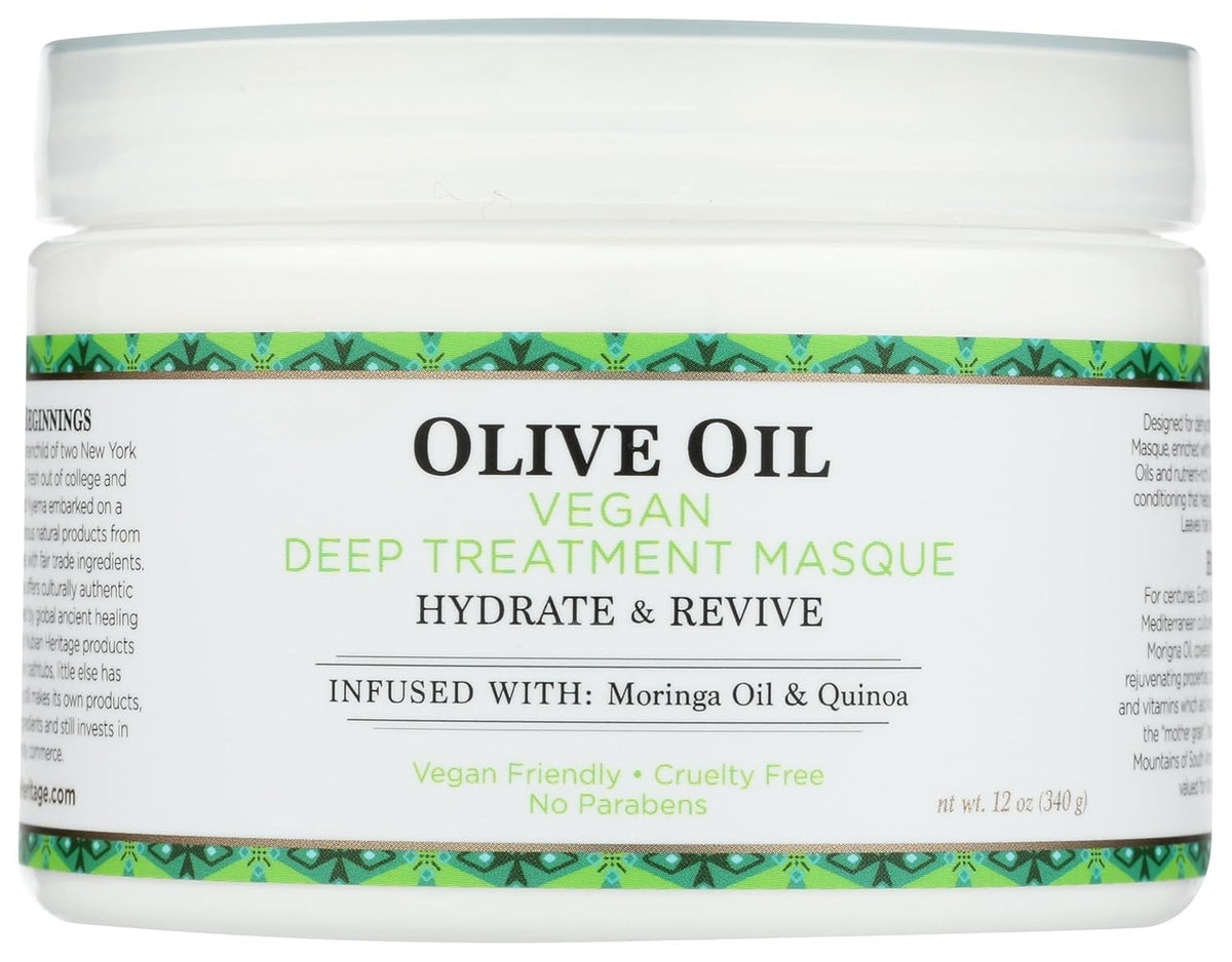 Nubian Heritage Olive Oil Vegan Deep Treatment Hair Masque 12oz