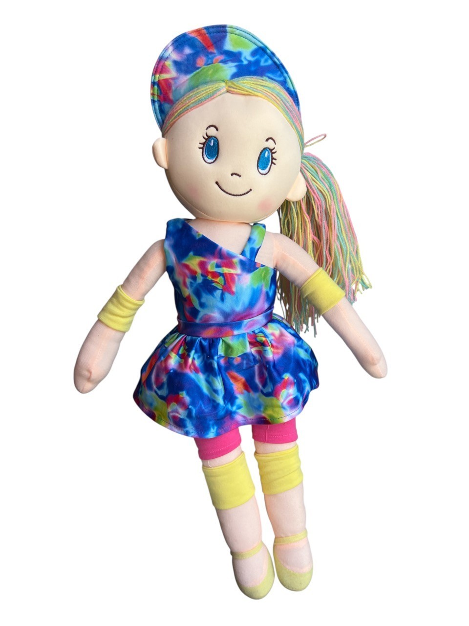 22" Sophie Decorative Boy Rag Doll - 80's Aerobics, Tye Dye Dress