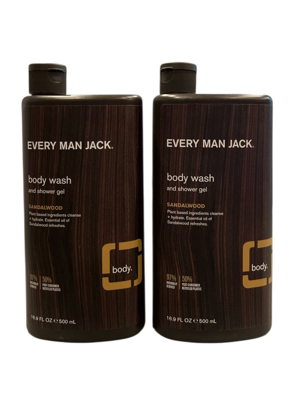 Pack of 2 - Every Man Jack Sandalwood Hydrating Men's Body Wash, 16.9oz