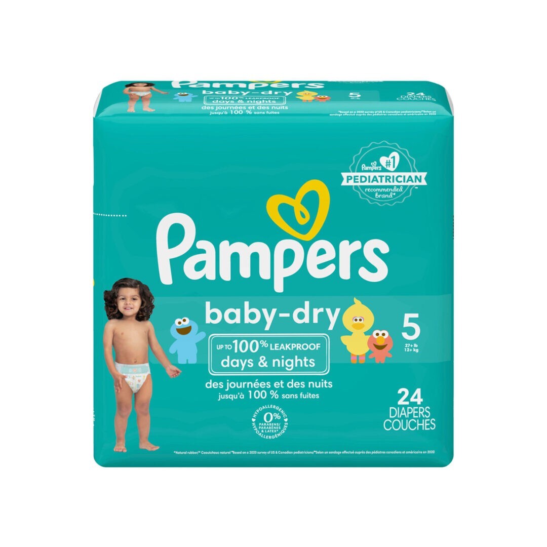 Pampers Baby Dry Disposable Diapers Size 5 ~ 24 Count