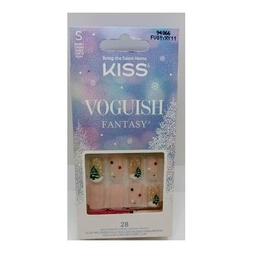 KISS Voguish Fantasy Press on Nails, I'll be Home, Beige, Short Squoval, 28 Ct