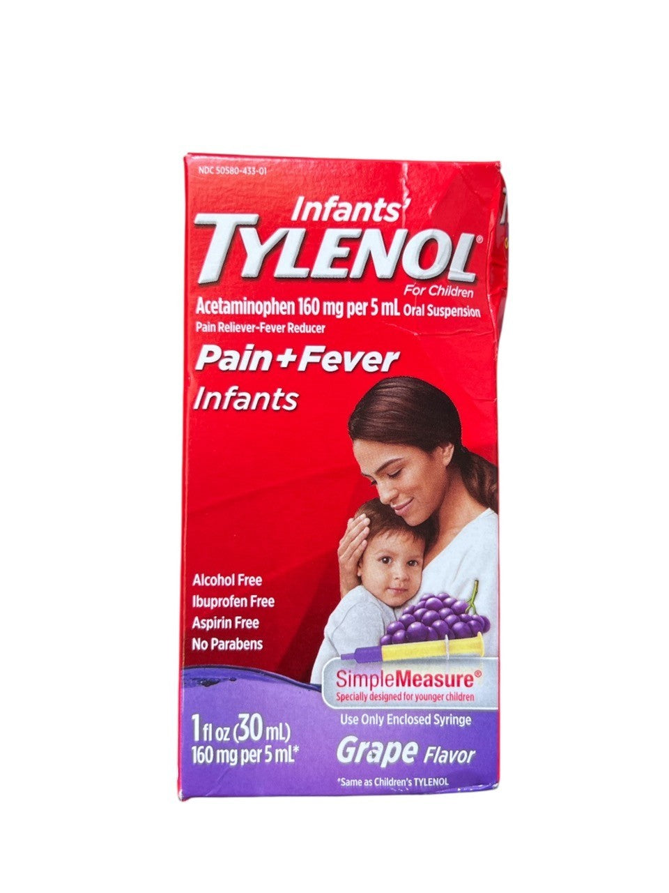 Infants' Tylenol Acetaminophen Liquid Medicine, Grape, 1 fl. oz EXMAR2026