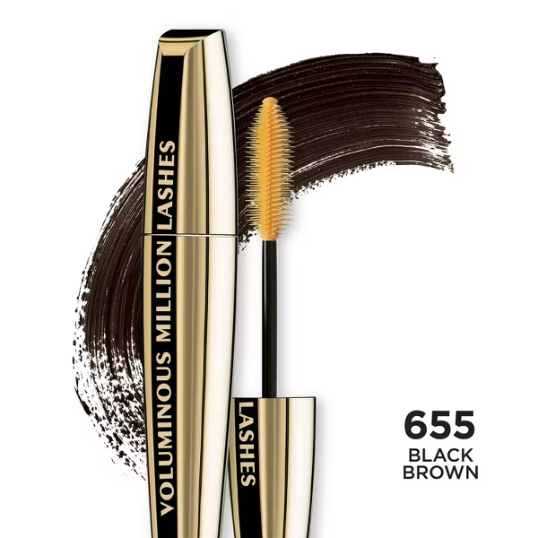 Loreal Makeup Voluminous Million Lashes Mascara #655 Black Brown 0.3 oz. *NEW*