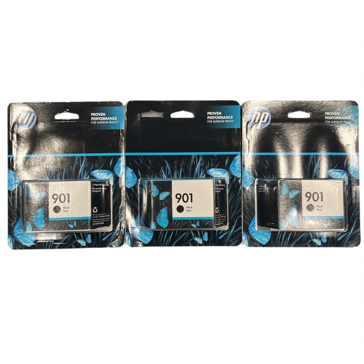 3 HP 901 BLACK Ink Cartridges Sealed CC653AN Warranty Ends 2022