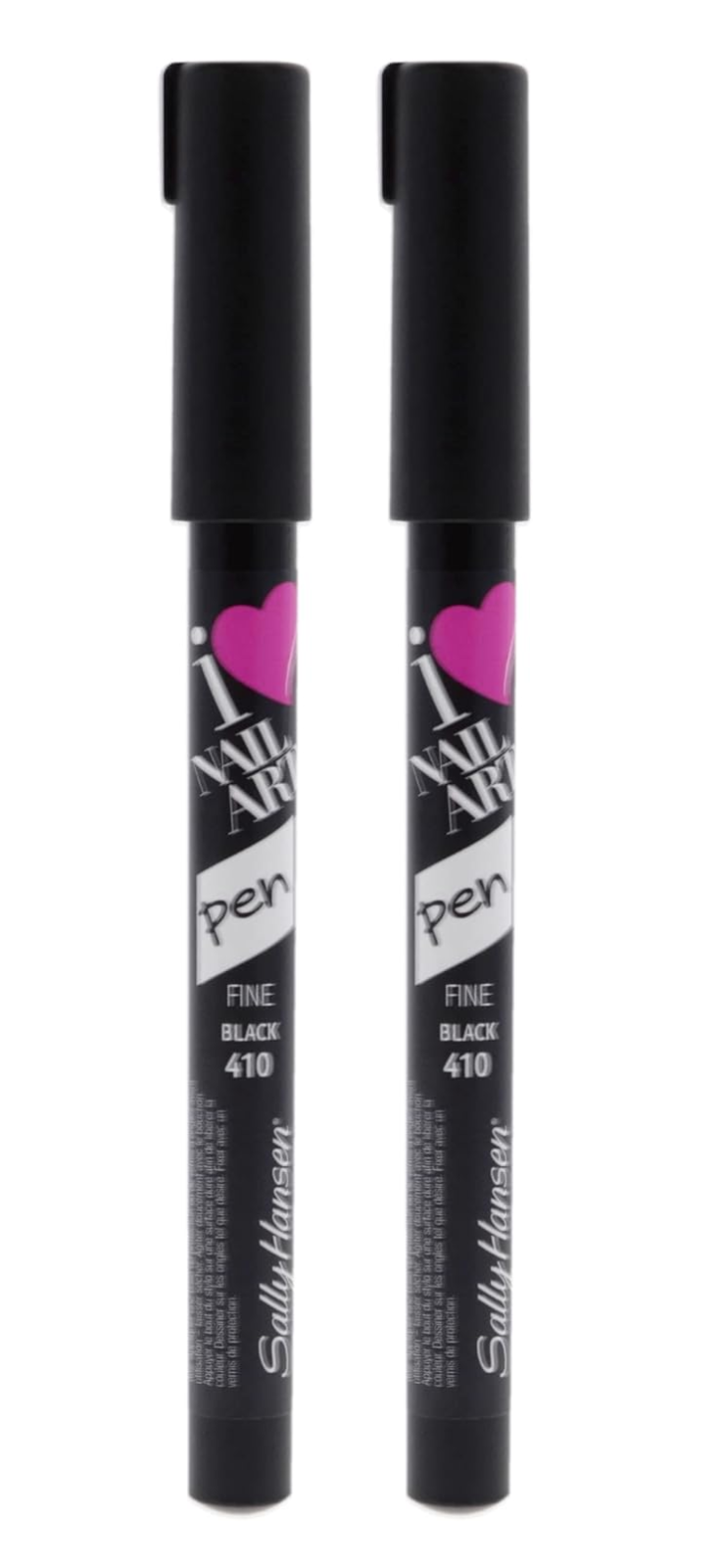 (Lot of 2) Sally Hansen I Heart Nail Art Pen # 410 Fin Noir, Round