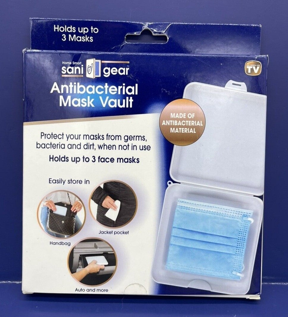 Antibacterial Mask Vault, Holds Up To 3 Face Masks,  Sani-Gear *NEW*