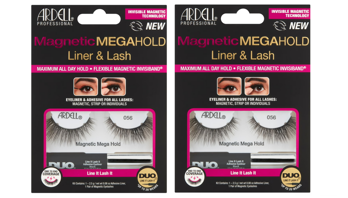 2 Pack - Ardell Magnetic Megahold Liner &amp; False Eyelashes, 056 Black Fake Lashes