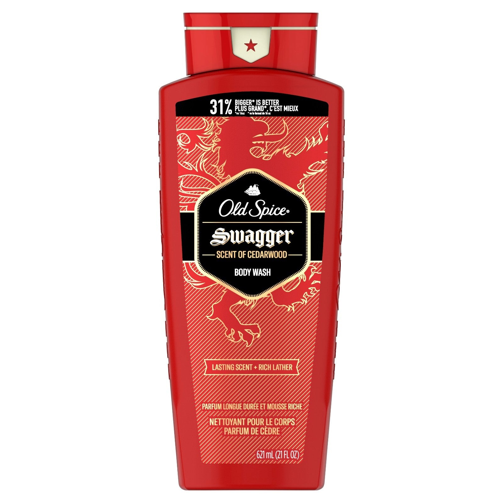 Old Spice Swagger Cedarwood Scent Rich Lather Body Wash 21 oz *NEW*