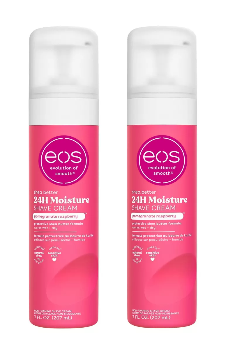 (2 Pack) eos Shea Better woman Shaving Cream- Pomegranate Raspberry, 7 Oz.