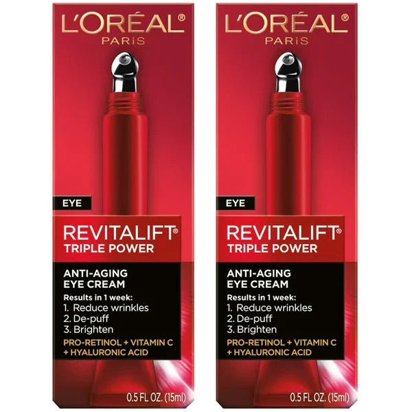 L’Oreal Paris Revitalift Triple Power Eye Treatment  (2 Pack)  NEW – Box Damage
