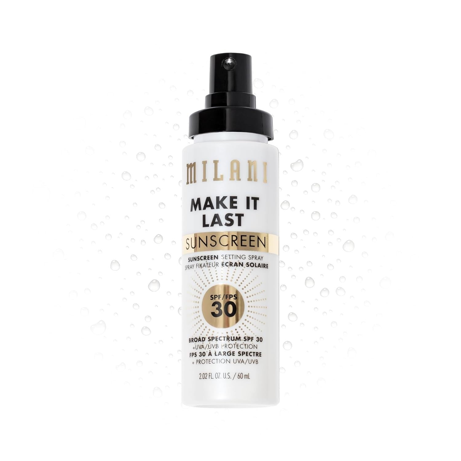 Milani Sunscreen Setting Spray + Primer, Make It Last Sunscreen for Face- SPF 30