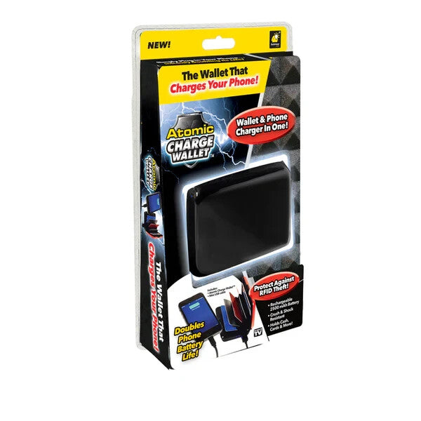 ATOMIC CHARGE WALLET - Wallet & Phone Charger  in One -As Seen On TV- SEALED