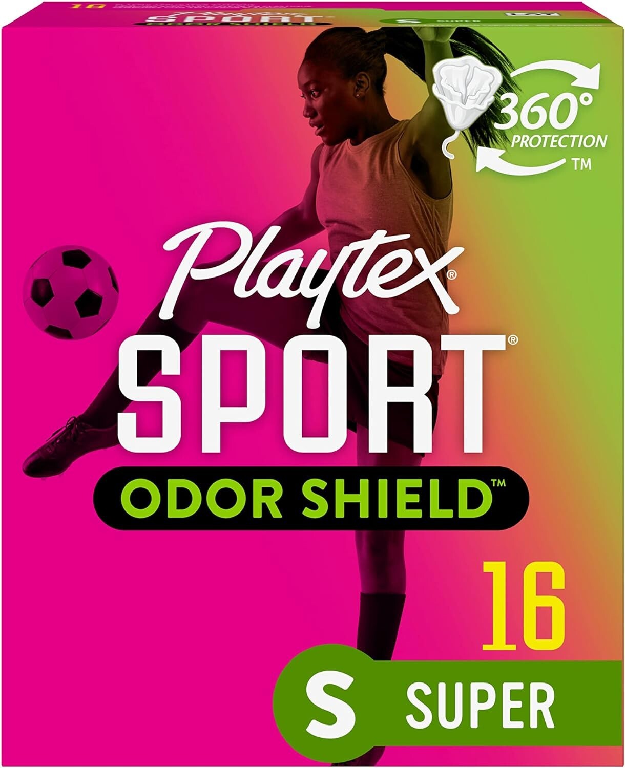Playtex Sport Odor Shield Tampons-Regular & Super Absorbency 16 count *NEW*