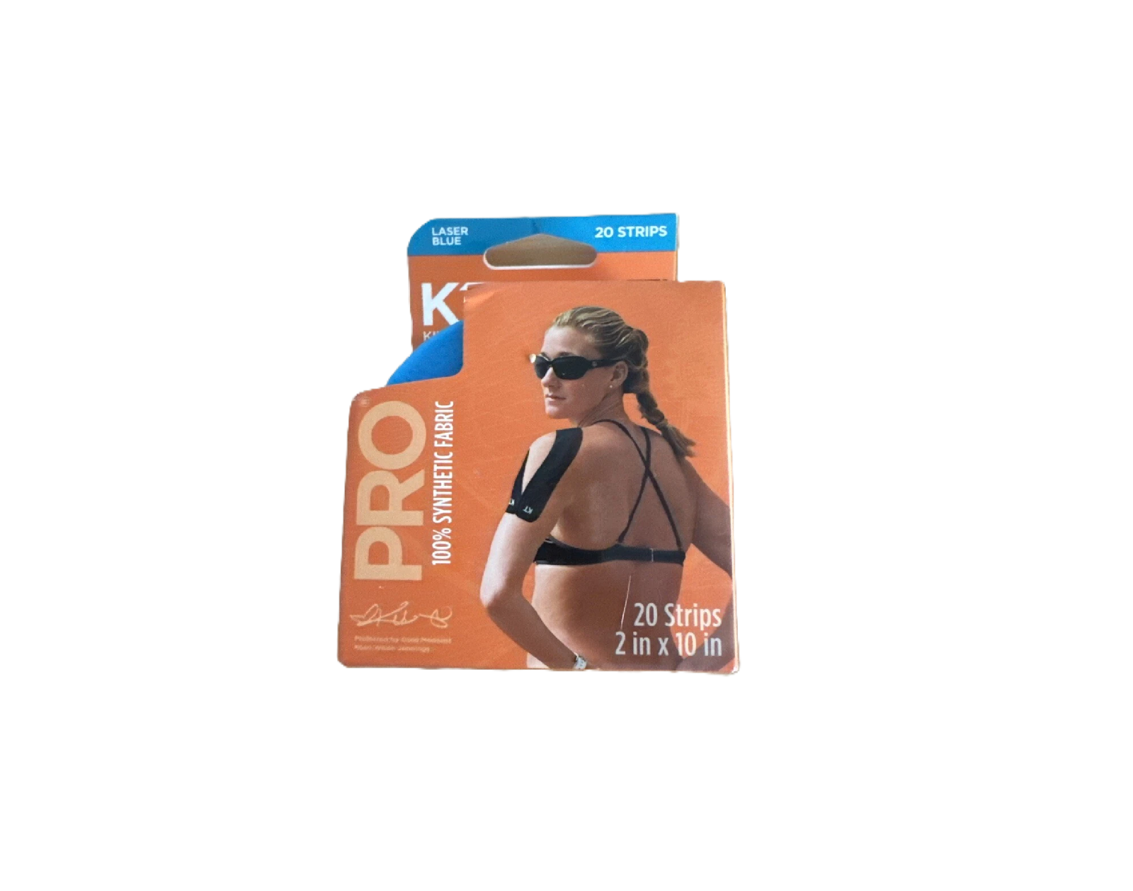 KT Tape Pro Elastic Sports Tape 100% Synthetic Laser Blue 20 Precut 10" Strips