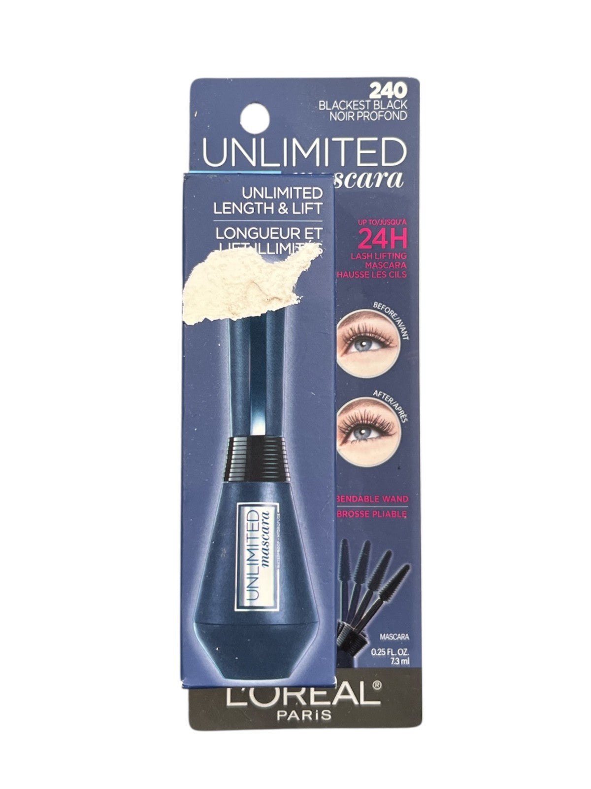 L'Oreal, Unlimited Length &amp; Lift Mascara 240 Blackest Black 0.24oz Waterproof