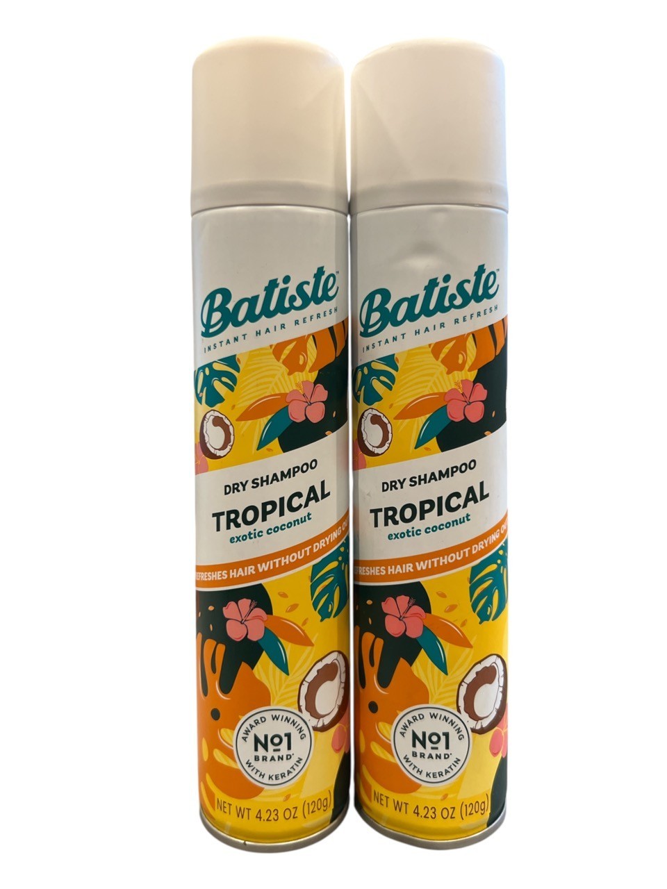 Pack of 2 - Batiste Dry Shampoo Tropical Coconut & Exotic 6.73 oz