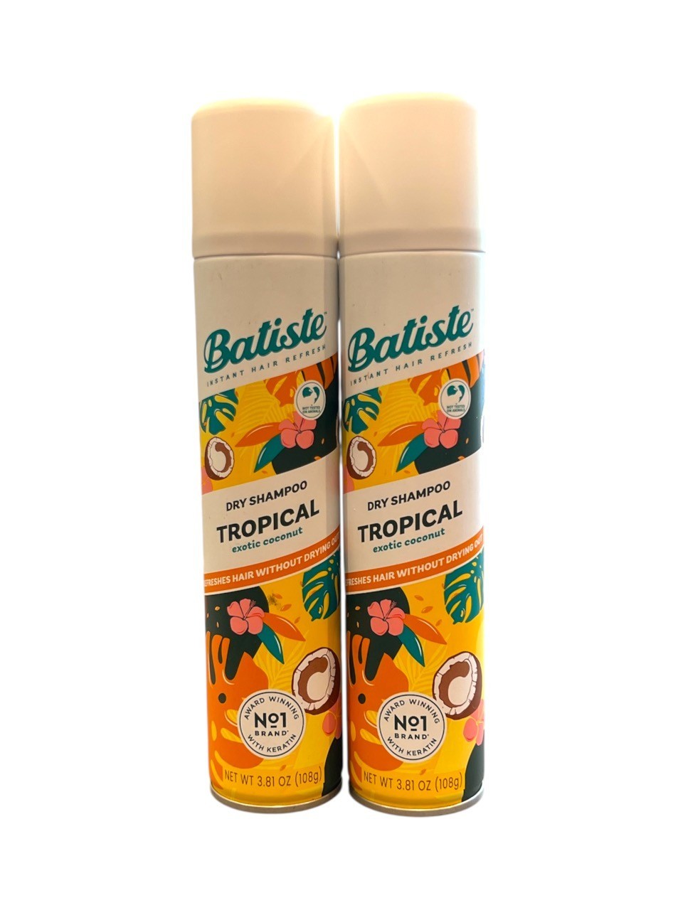 Pack of 2 - Batiste Dry Shampoo, Tropical Fragrance, 3.81 oz