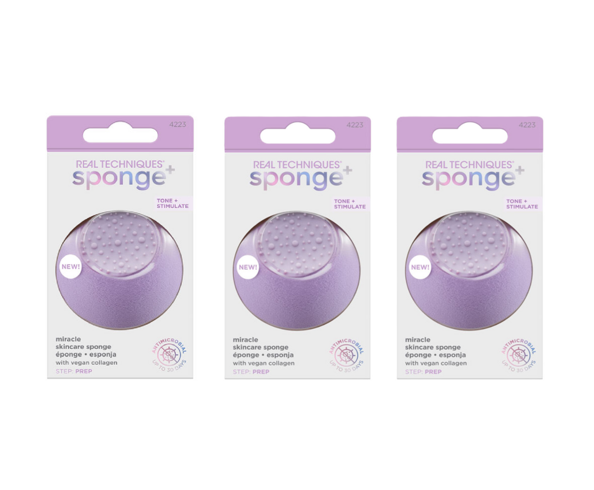 Pack of 3 Real Techniques Miracle Skincare Sponge+