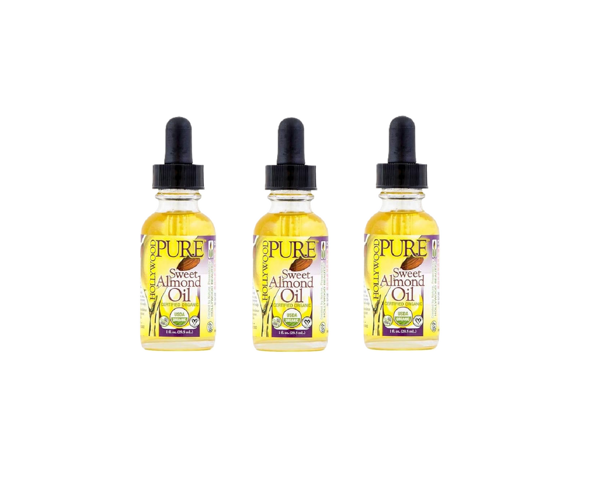 3 Pack - Hollywood Beauty Pure Almond Hair Oil, 1 Oz