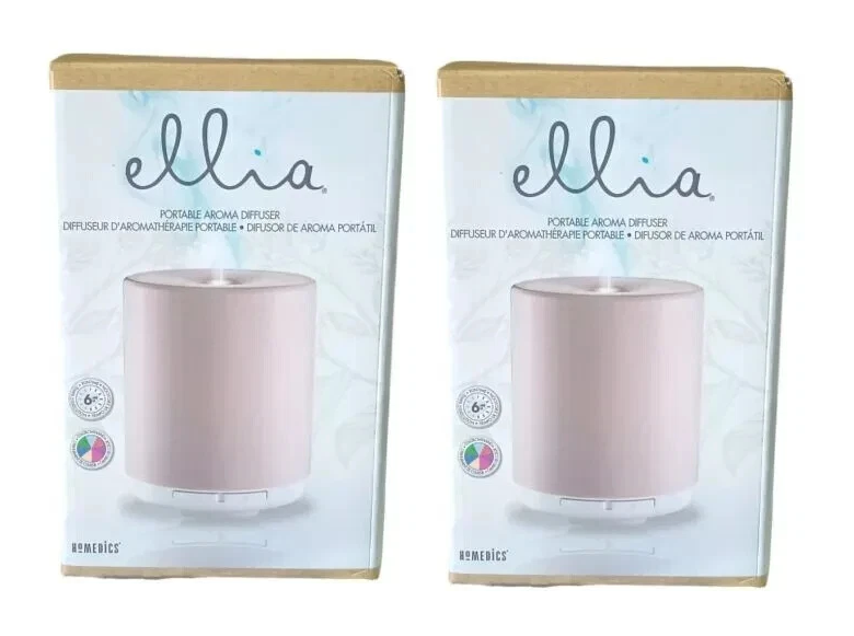 (2 Pack) Ellia Elements Essential Oil Diffuser - Ultrasonic Aroma Diffuser