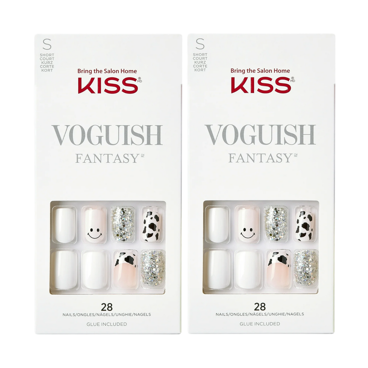 2 Pack of Kiss Voguish Fantasy Short Nails, FV24X