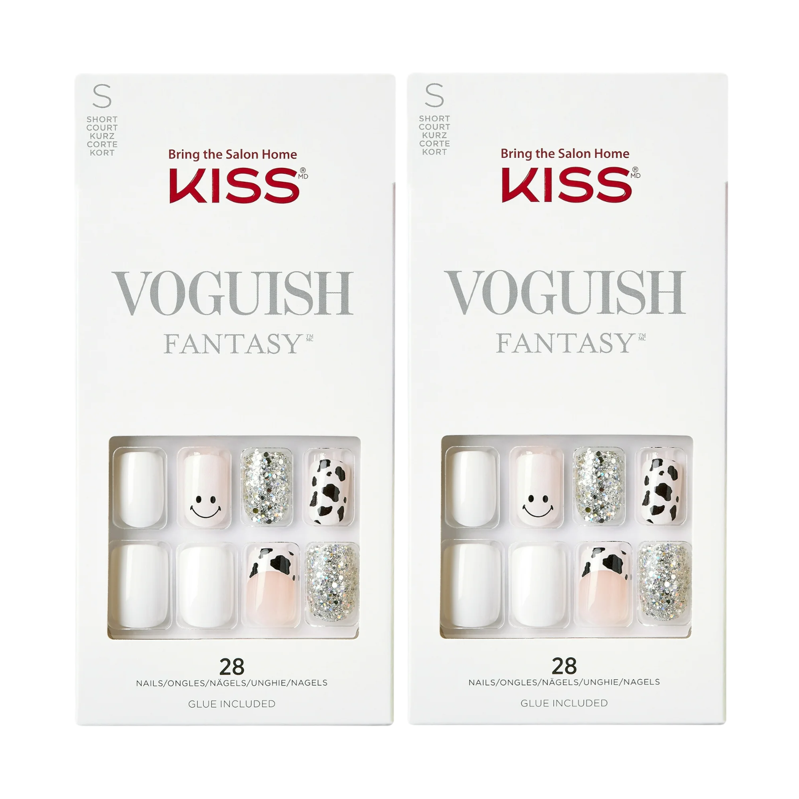 2 Pack of Kiss Voguish Fantasy Short Nails, FV24X