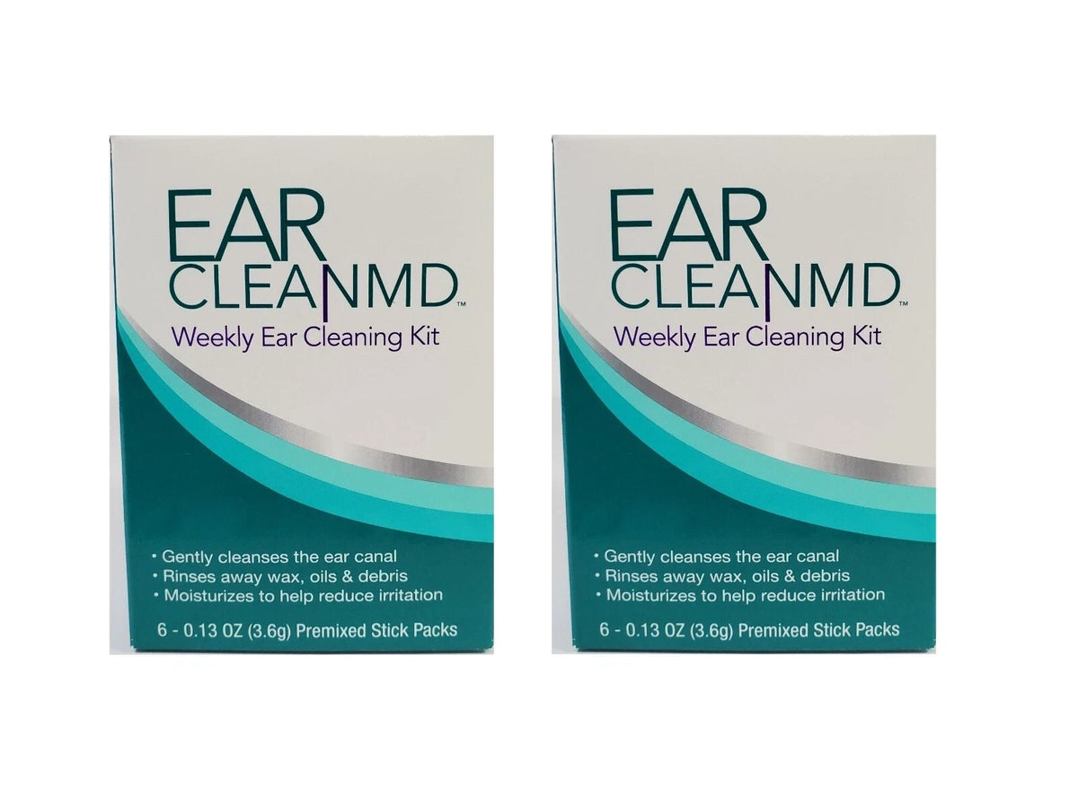 Ear Clean MD Weekly Ear Cleaning Kit with 6 Premixed Stick Packs Solution