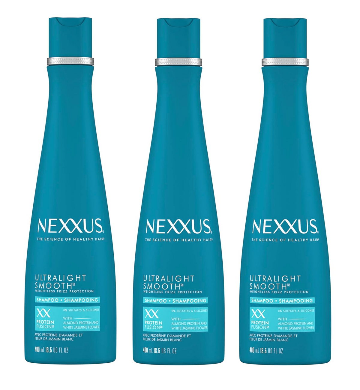 (Lot of 3) Nexxus Ultralight Smooth Weightless Frizz Protection Shampoo 13.5 oz.