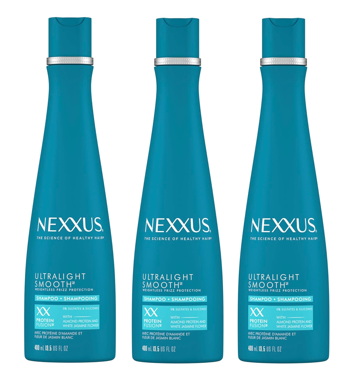 (Lot of 3) Nexxus Ultralight Smooth Weightless Frizz Protection Shampoo 13.5 oz.